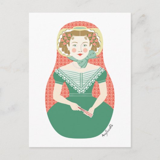 English Ivy Matryoshka Postcard Postkarte (Vorderseite)