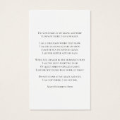 English Ivy Vine Greenerity Beerdigung Gedenkgebet (Rückseite)