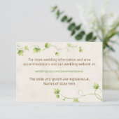 English Ivy Wedding Information Card Begleitkarte (Stehend Vorderseite)