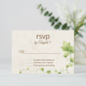 English Ivy Wedding RSVP Card Karte (Stehend Vorderseite)