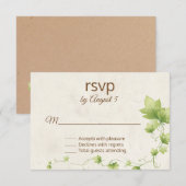 English Ivy Wedding RSVP Card Karte (Vorne/Hinten)