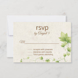 English Ivy Wedding RSVP Card Karte