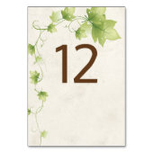 English Ivy Wedding Tischnummer Card (Rückseite)