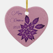 English Lavender and Deep Red-Violet Poinsettia Keramik Ornament (Vorne)