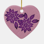 English Lavender and Deep Red-Violet Poinsettia Keramik Ornament (Hinten)