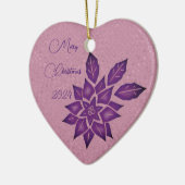English Lavender and Deep Red-Violet Poinsettia Keramik Ornament (Links)
