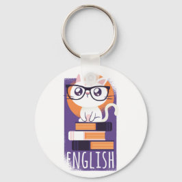 ENGLISH LEHRER Geschenk - Niedliche Kawaii Katze L Schlüsselanhänger