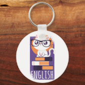 ENGLISH LEHRER Geschenk - Niedliche Kawaii Katze L Schlüsselanhänger (Vorderseite)