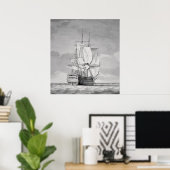 English Line-of-Battle Ship, 18. Jahrhundert Poster (Heimbüro)