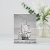 English Line-of-Battle Ship, 18. Jahrhundert Postkarte (Stehend Vorderseite)