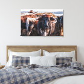 English Longhorns Leinwanddruck (Insitu (Schlafzimmer))
