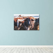 English Longhorns Leinwanddruck (Insitu (Holzboden))