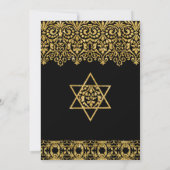 English Manor House Art Deco Jugendstil Damask Einladung (Rückseite)