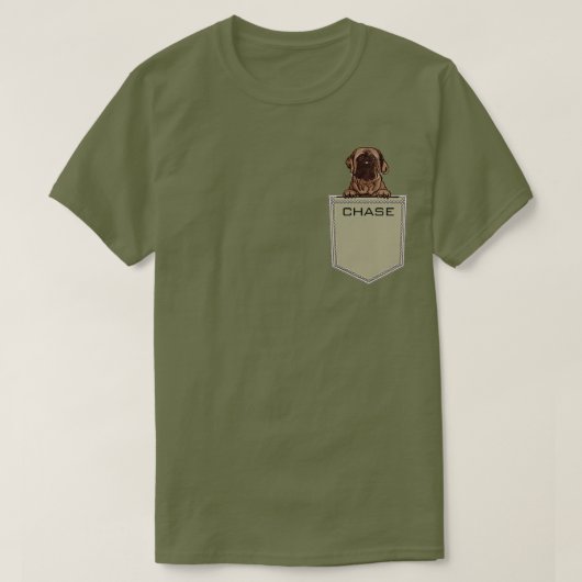 English Mastiff Army Green Custom Pet T-Shirt (Design vorne)