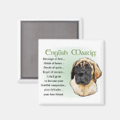 English Mastiff Art Geschenke Magnet (Vorderseite/Rückseite)