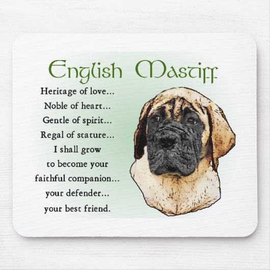 English Mastiff Art Geschenke Mousepad (Vorne)