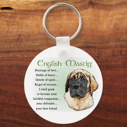 English Mastiff Art Geschenke Schlüsselanhänger (Vorderseite)