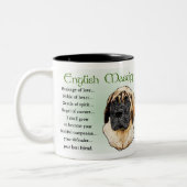 English Mastiff Art Geschenke Zweifarbige Tasse (Links)