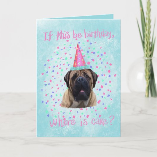 English Mastiff Birthday Card Karte (Vorderseite)