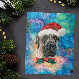 English Mastiff Breed Dog Weihnachten Puzzle