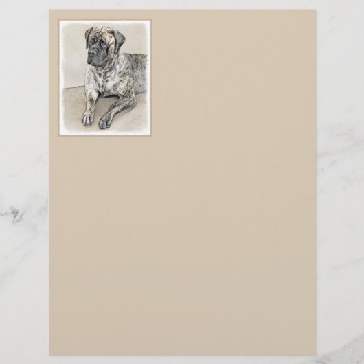 English Mastiff (Brindle) Malerei - Dog Art (Vorderseite)