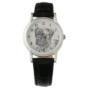 English Mastiff (Brindle) Malerei - Dog Art Armbanduhr