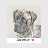 English Mastiff (Brindle) Malerei - Dog Art Aufkleber (Blatt)