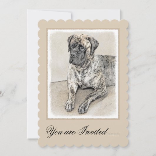 English Mastiff (Brindle) Malerei - Dog Art Einladung (Vorderseite)