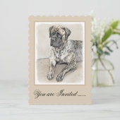 English Mastiff (Brindle) Malerei - Dog Art Einladung (Stehend Vorderseite)