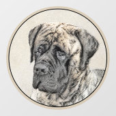 English Mastiff (Brindle) Malerei - Dog Art Fensteraufkleber (Blatt)