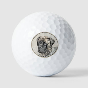 English Mastiff (Brindle) Malerei - Dog Art Golfball