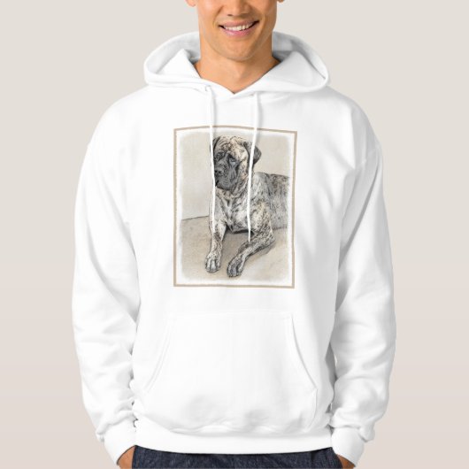English Mastiff (Brindle) Malerei - Dog Art Hoodie (Vorderseite)