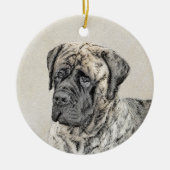 English Mastiff (Brindle) Malerei - Dog Art Keramikornament (Vorne)