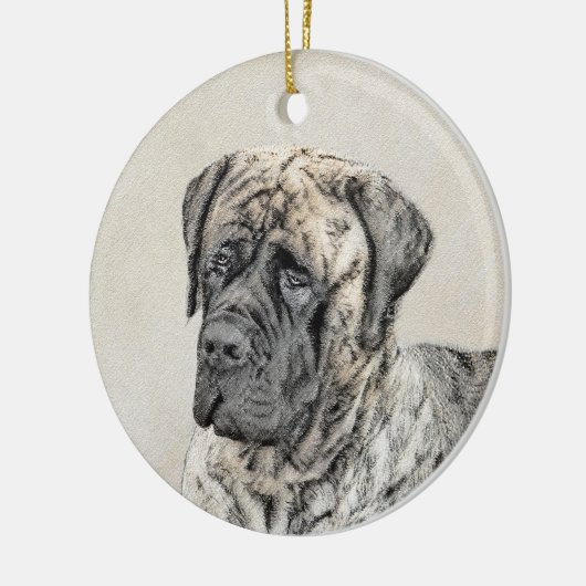 English Mastiff (Brindle) Malerei - Dog Art Keramikornament (Links)