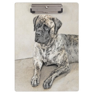 English Mastiff (Brindle) Malerei - Dog Art Klemmbrett
