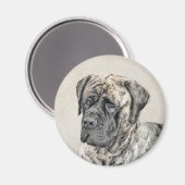 English Mastiff (Brindle) Malerei - Dog Art Magnet (Vorderseite/Rückseite)