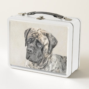 English Mastiff (Brindle) Malerei - Dog Art Metall Brotdose