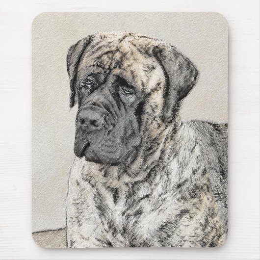 English Mastiff (Brindle) Malerei - Dog Art Mousepad (Vorne)
