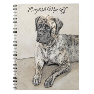 English Mastiff (Brindle) Malerei - Dog Art Notizblock