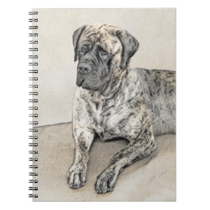 English Mastiff (Brindle) Malerei - Dog Art Notizblock