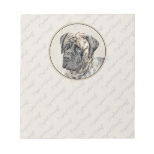 English Mastiff (Brindle) Malerei - Dog Art Notizblock