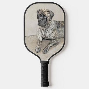 English Mastiff (Brindle) Malerei - Dog Art Pickleball Schläger