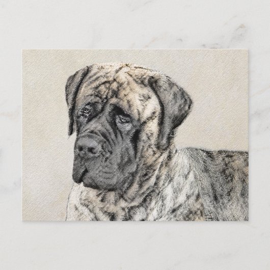 English Mastiff (Brindle) Malerei - Dog Art Postkarte (Vorderseite)