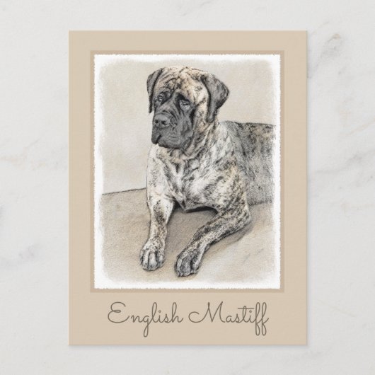 English Mastiff (Brindle) Malerei - Dog Art Postkarte (Vorderseite)