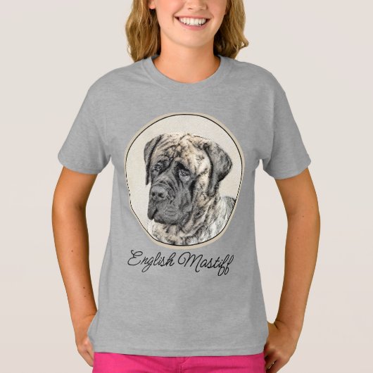 English Mastiff (Brindle) Malerei - Dog Art T-Shi T-Shirt (Vorderseite)