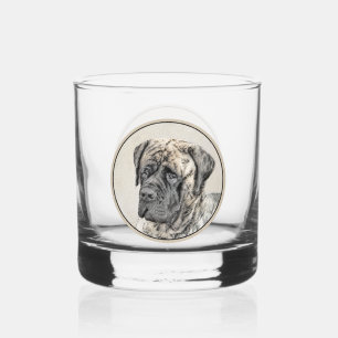 English Mastiff (Brindle) Malerei - Dog Art Whiskyglas