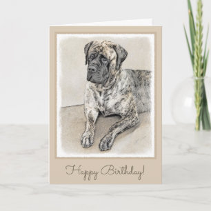 English Mastiff (Brindle) Painting - Dog Art Karte
