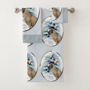 English Mastiff Christmas Badhandtuch Set