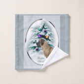 English Mastiff Christmas Badhandtuch Set (Waschlappen)