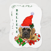 English Mastiff Christmas Feiertagskarte (Vorne/Hinten)